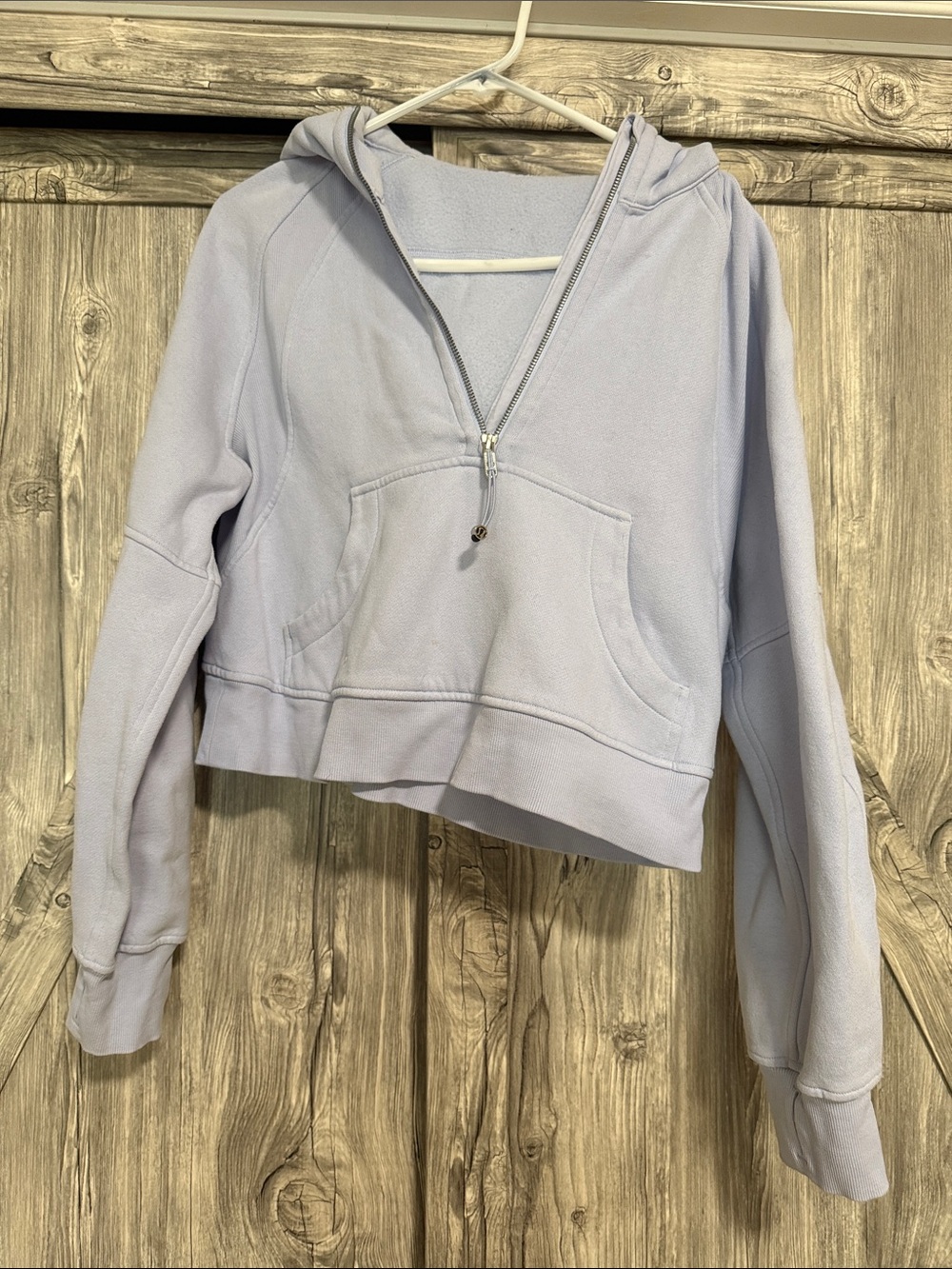 Lululemon Light Lavender Half-Zip Hoodie Crop Top